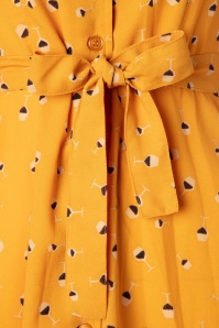 Circus - Cheers Swing Dress Années 60 en Jaune Moutarde  4