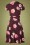 Retrolicious - Exclusief voor TopVintage ~ Debra Pin Dot Floral Swing Jurk in Burgundy 4