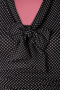 Retrolicious - 50s Debra Pin Dot Swing Dress in Black 3