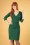 Smashed Lemon - Doreen Sleeved Pencil Dress Années 60 en Vert Retro