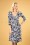 Topvintage Boutique Collection - Whitney Floral Wrap Dress Années 50 en Bleu Foncé