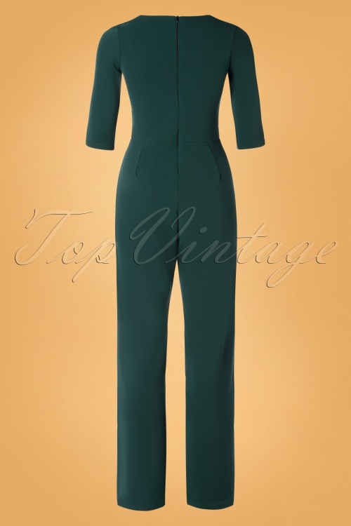 Vintage Chic for Topvintage - Valery Jumpsuit in donkergroen 4