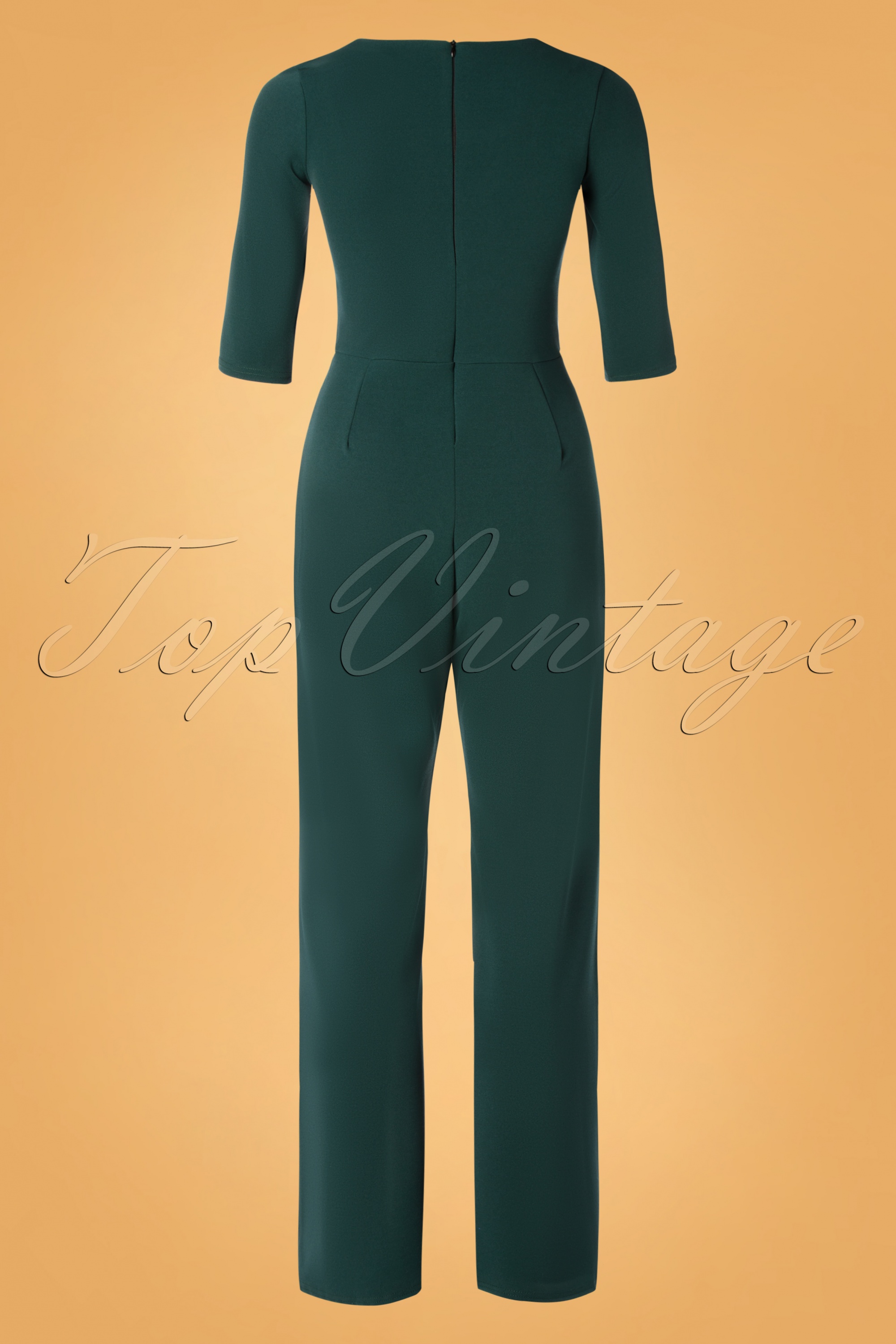 Vintage Chic for Topvintage - Valery Jumpsuit in donkergroen 4