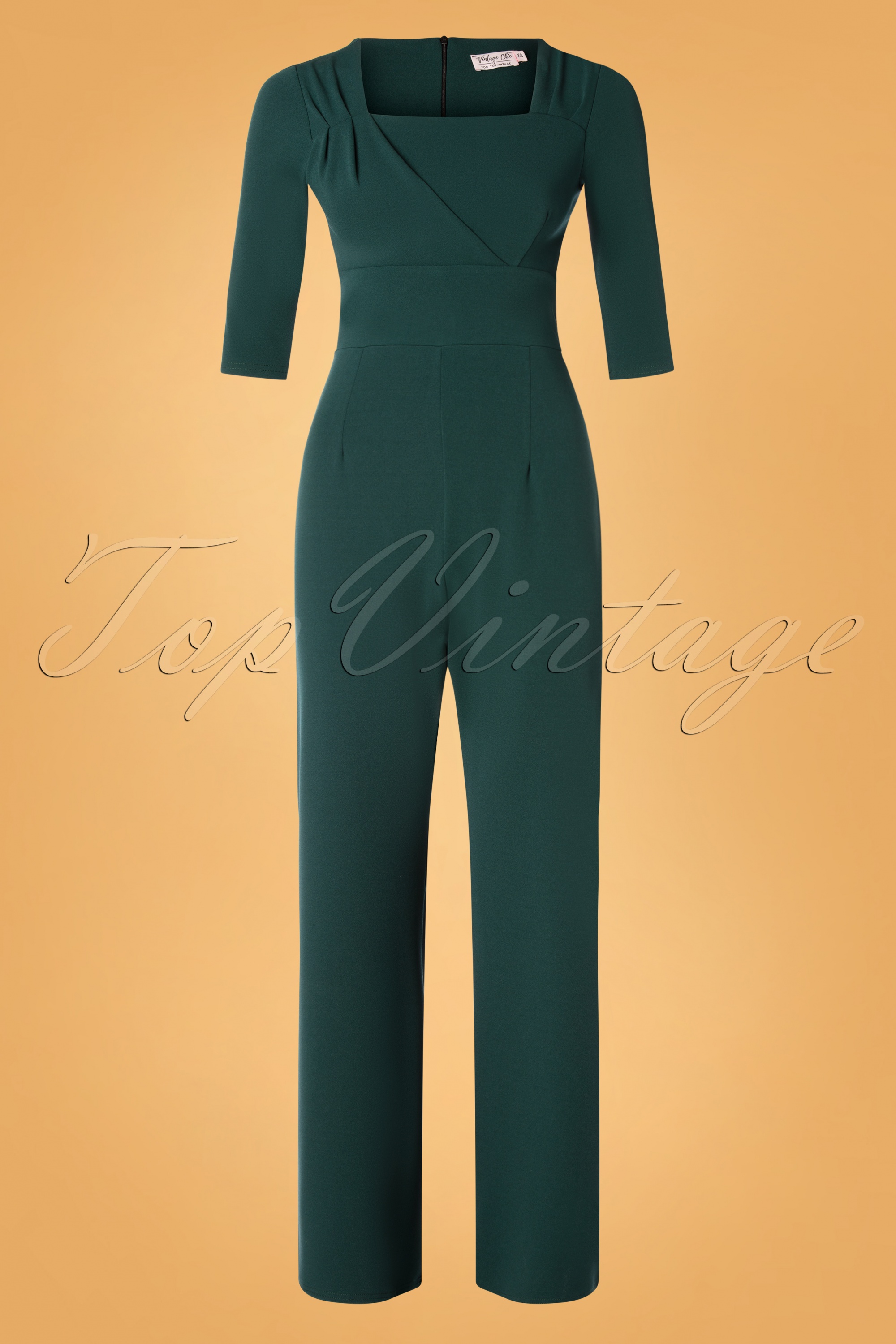 Vintage Chic for Topvintage - Valery Jumpsuit in donkergroen