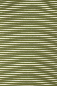 Banned Retro - Jersey Stripes Top Années 60 en Vert Olive  3