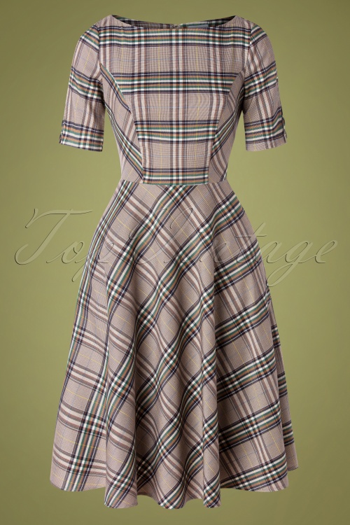 Banned Retro - 40s Check About Swing Dress in Multi 2