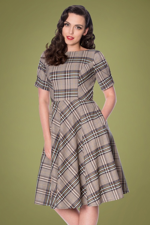 Banned Retro - 40s Check About Swing Dress in Multi 4