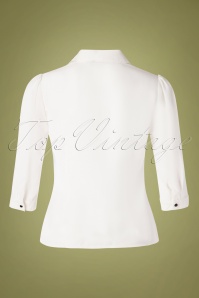 Banned Retro - 60s Foxy Fox Blouse in Ivory White 2