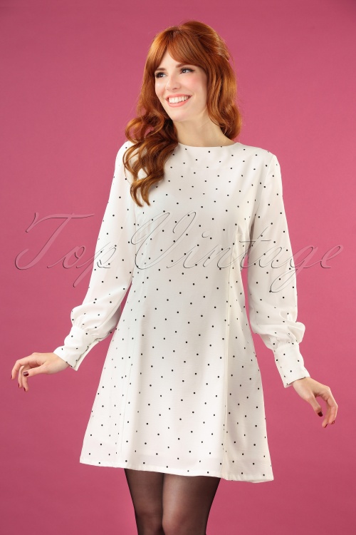 Banned Retro - 60s Dolly Dot Dress in White