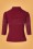 Banned Retro - 60s Foxy Fox Blouse in Burgundy 2