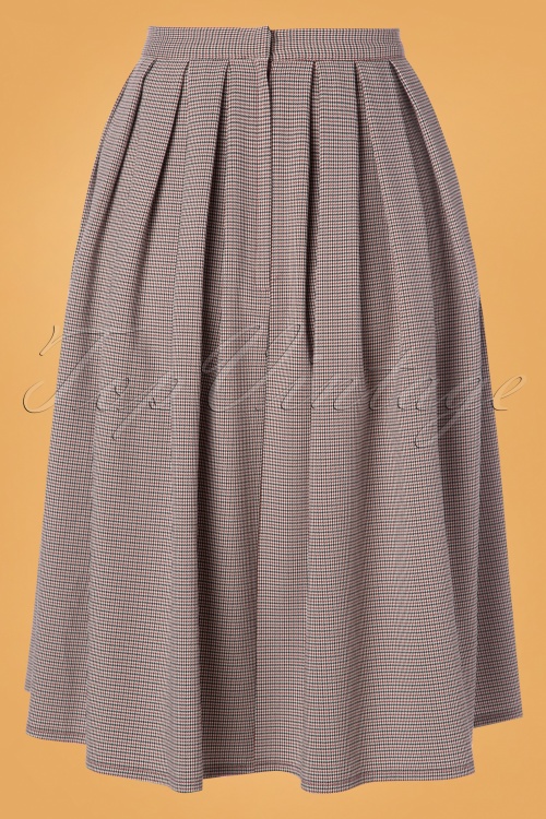 Banned Retro - 50s Lizzy Check Swing Skirt in Ivory and Black 2