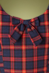 Banned Retro - 50s Christmas Check Dress in Navy and Red 5