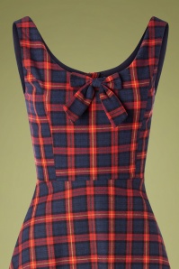 Banned Retro - 50s Christmas Check Dress in Navy and Red 4