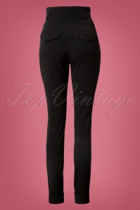 Miss Candyfloss - 50s Nicola High Waisted Stretch Pants in Black 3