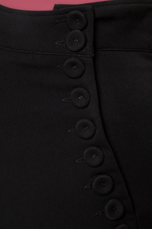 Miss Candyfloss - Nicola stretchbroek met hoge taille in zwart 4