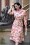 Marston Floral Shirt Dress Années 50 en Rose Poudre