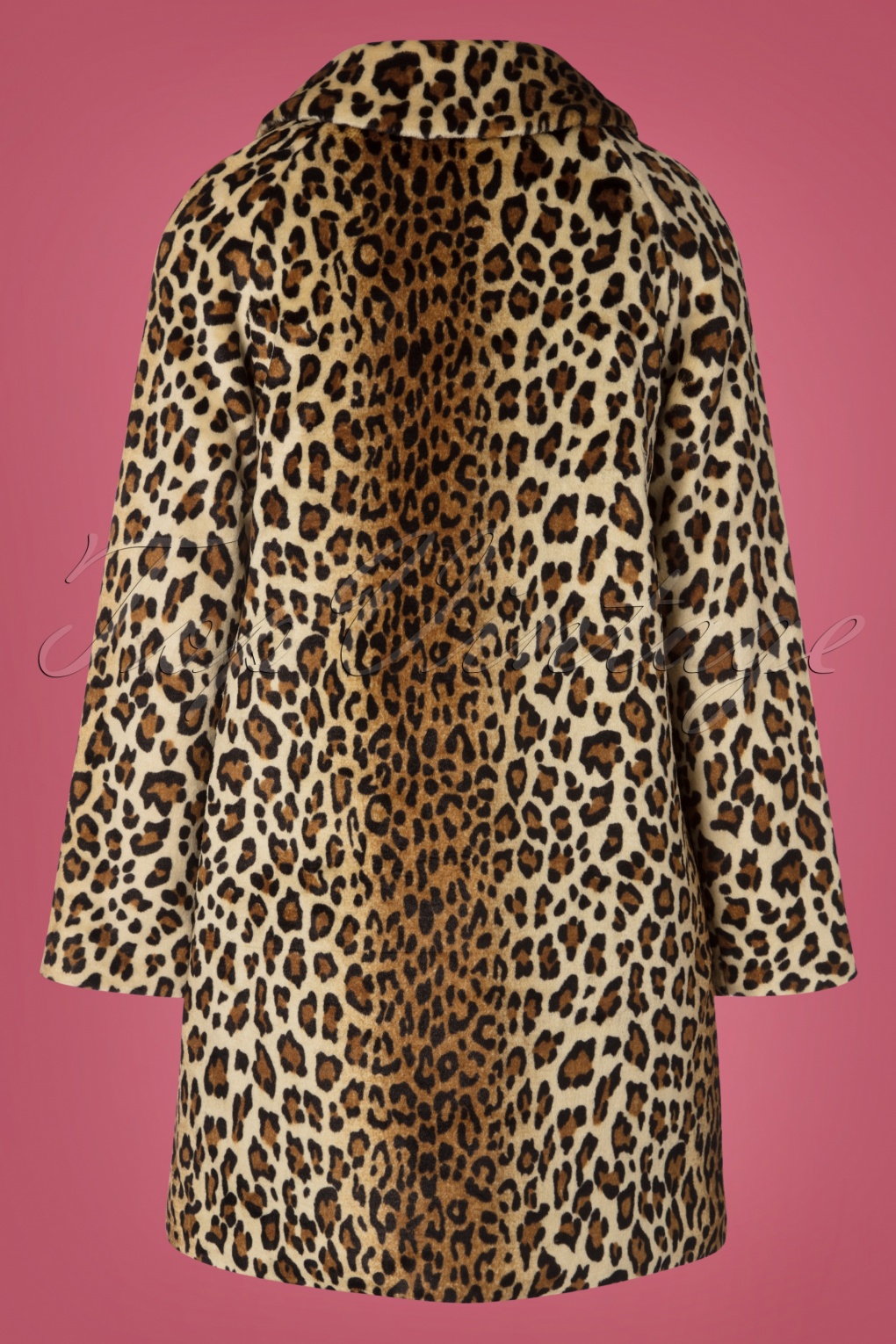 60s Betty Leopard Coat in Black