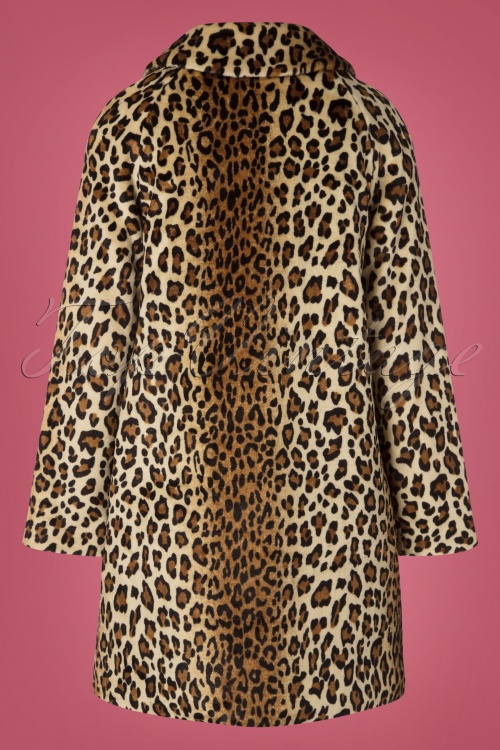 King Louie - Betty Leopard Coat Années 60 en Noir 4
