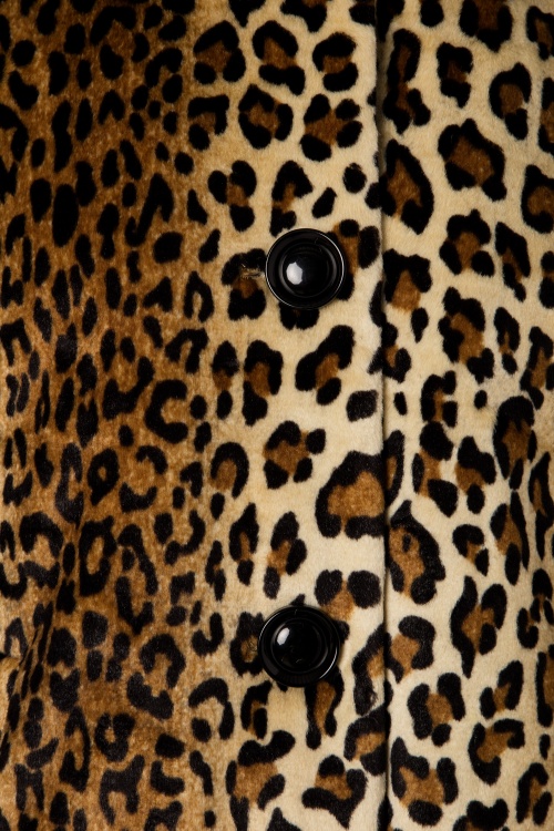 King Louie - 60s Betty Leopard Coat in Black 5