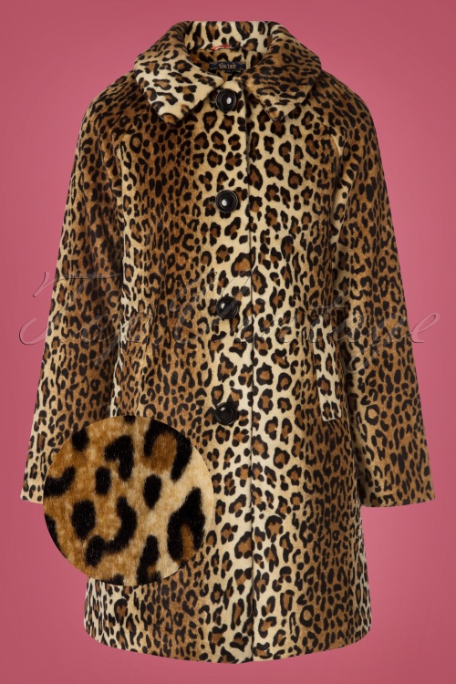 King Louie - Betty Leopard Coat Années 60 en Noir 2