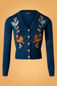 Vixen - Ginny Woodland Strickjacke in Blau