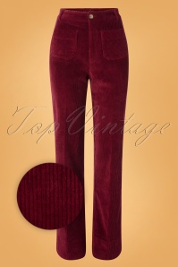 King Louie - 70s Garbo Colonne Corduroy Pants in Cherise Red 2
