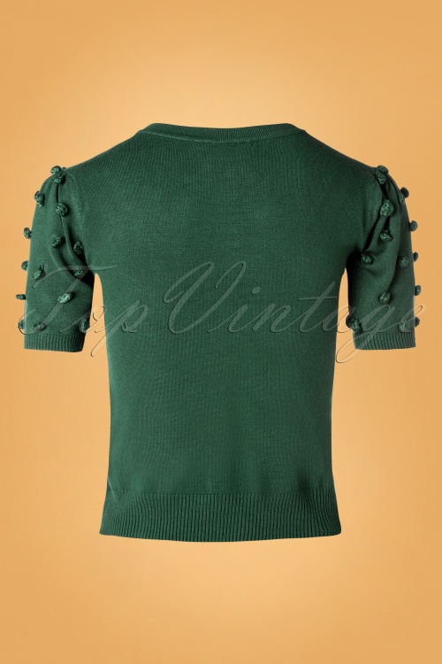 Vixen - 40s Elaine Bow Sweater in Green 2