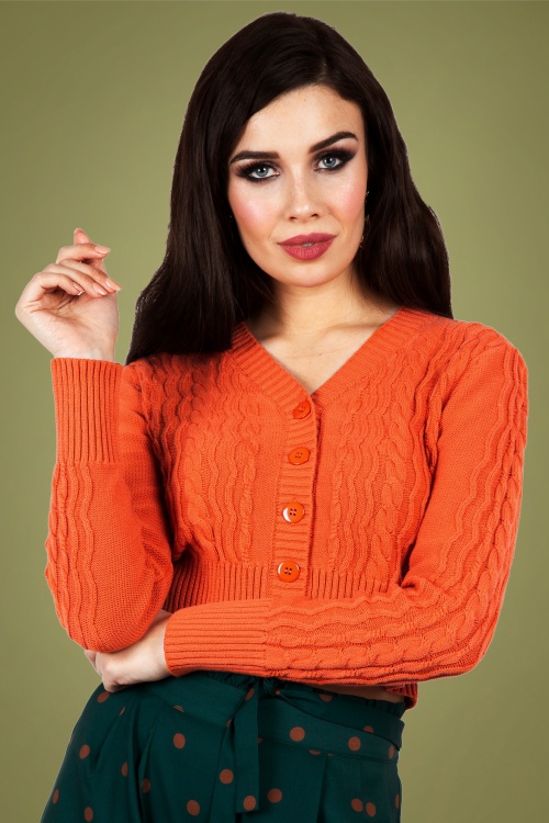 Vixen - Mabel cropped vest in oranje