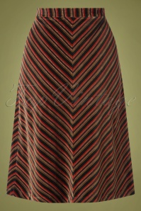 King Louie - 70s Trudy Velvet Stripe Skirt in Pine Green 3