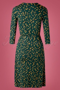 King Louie - 60s Mandy Picallily Wrap Dress in Dragonfly Green 4