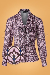 Vixen - 70s Cassie Pussey Bow Blouse in Lilac 2