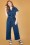 Topvintage Boutique Collection - Briella Scotty Dog Swing Dress Années 50 en Bleu Foncé