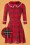 Vixen - Harley Shadow Collar Tartan-jurk in rood 2