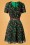 Vixen - 50s Melissa Belted Leopard Dress in Green 2