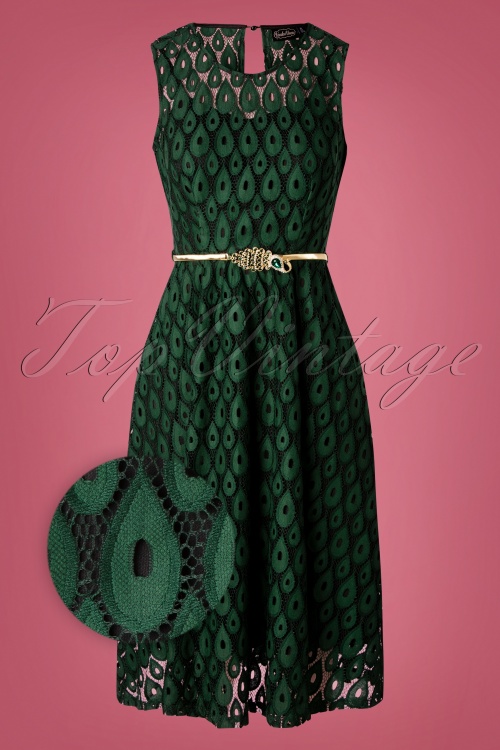 Vixen - Gabriella Peacock overlay-jurk in smaragd 2