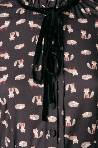 Vixen - Tessa Fox jurk met strikhals in zwart 4