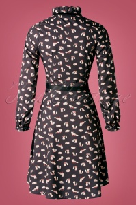 Vixen - Tessa Fox jurk met strikhals in zwart 3