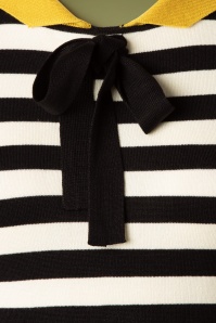 Vixen - Sofie Striped Flare Knit Dress Années 60 en Noir 4