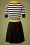 Vixen - Sofie Striped Flare Knit Dress Années 60 en Noir 5