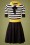 Vixen - Sofie Striped Flare Knit Dress Années 60 en Noir 2