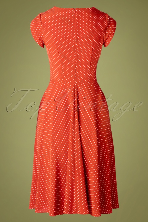 Vixen - 50s Delia Polkadot Dress in Copper 5