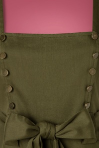 Vixen - Martha jumpsuit met wijde pijpen in kaki 4