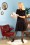 Vixen - Frances Heart Polka Dot Tea Dress Années 50 en Noir
