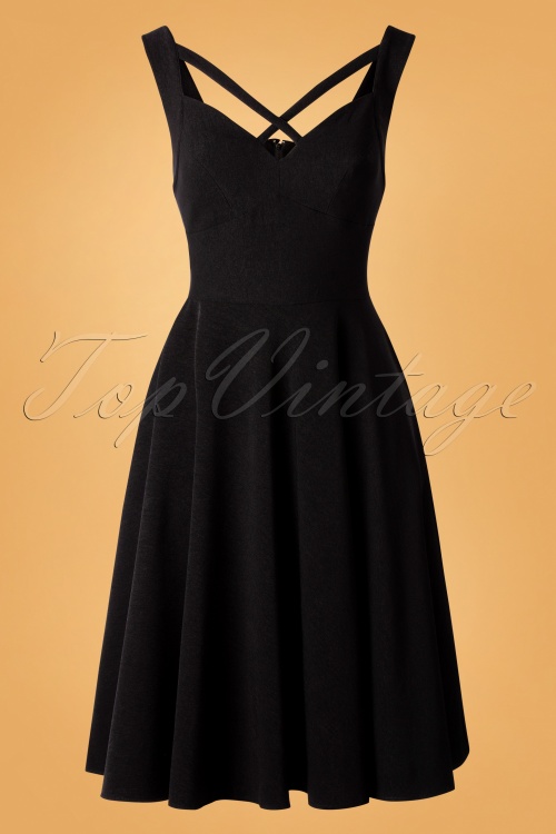 Vixen - 50s Serena Cross Swing Dress in Black 2