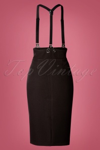 Vixen - 50s Ellen Suspender Pencil Skirt in Black 4