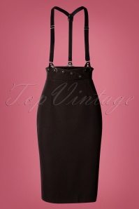 Vixen - 50s Ellen Suspender Pencil Skirt in Black 2