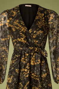 Traffic People - 70s Maybe Wrap Dress in Black and Mustard 3