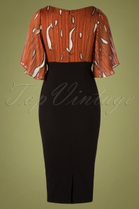 Traffic People - 70s Wiggle And Smile Dress in Rust and Black 5
