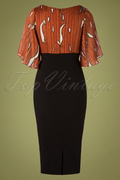Traffic People - 70s Wiggle And Smile Dress in Rust and Black 5