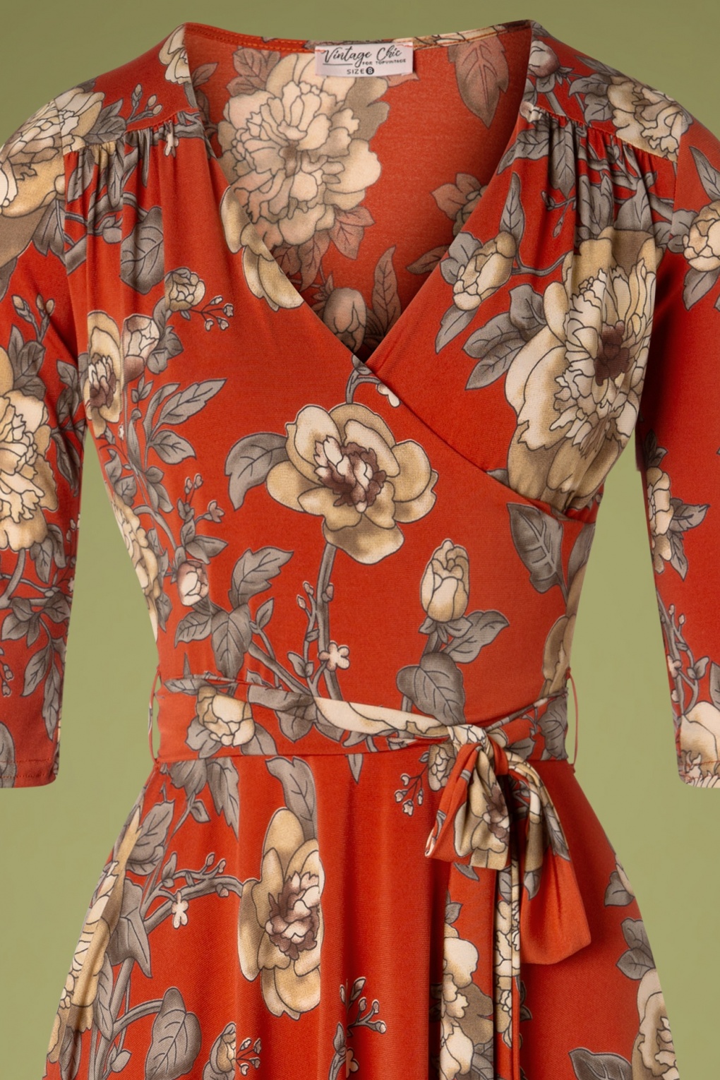 50s Eulalia Floral Swing Dress in Burnt Orange
